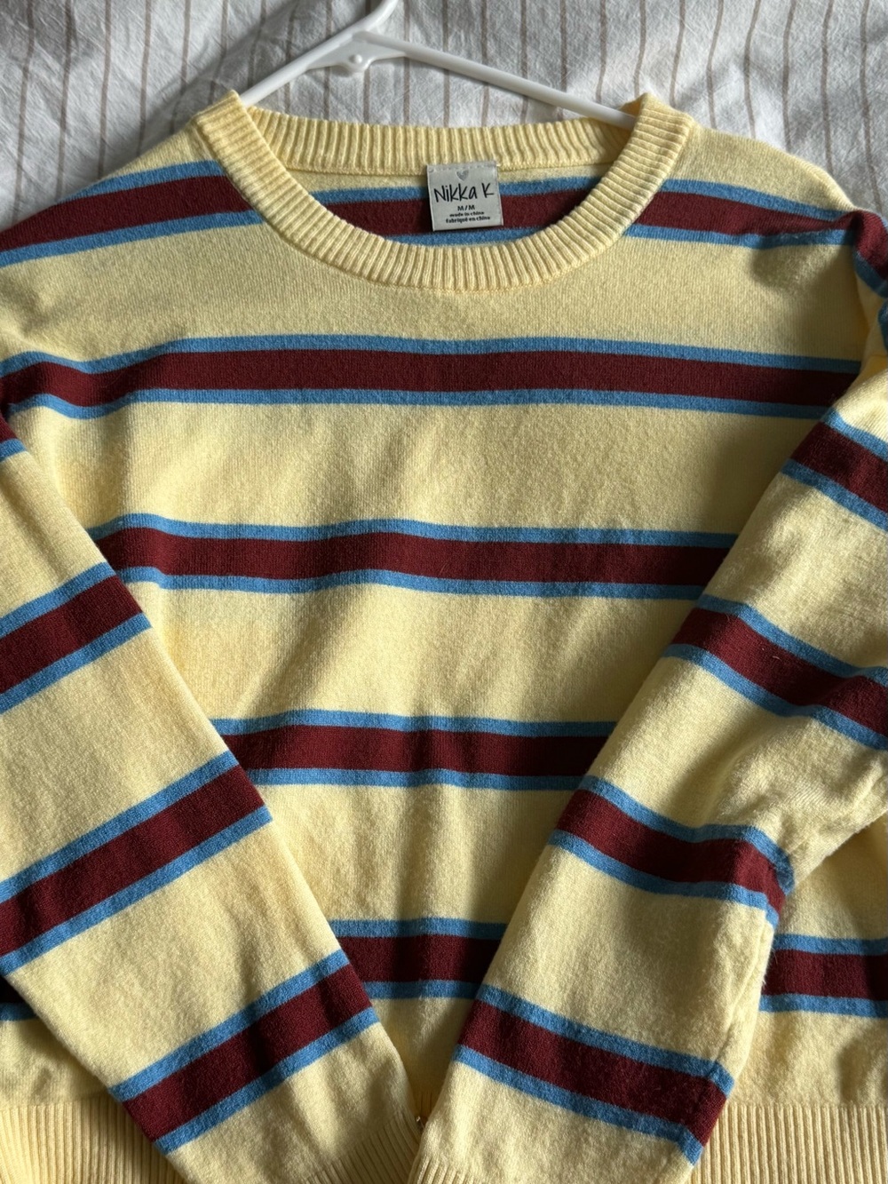 Yellow Striped Crewneck Sweater